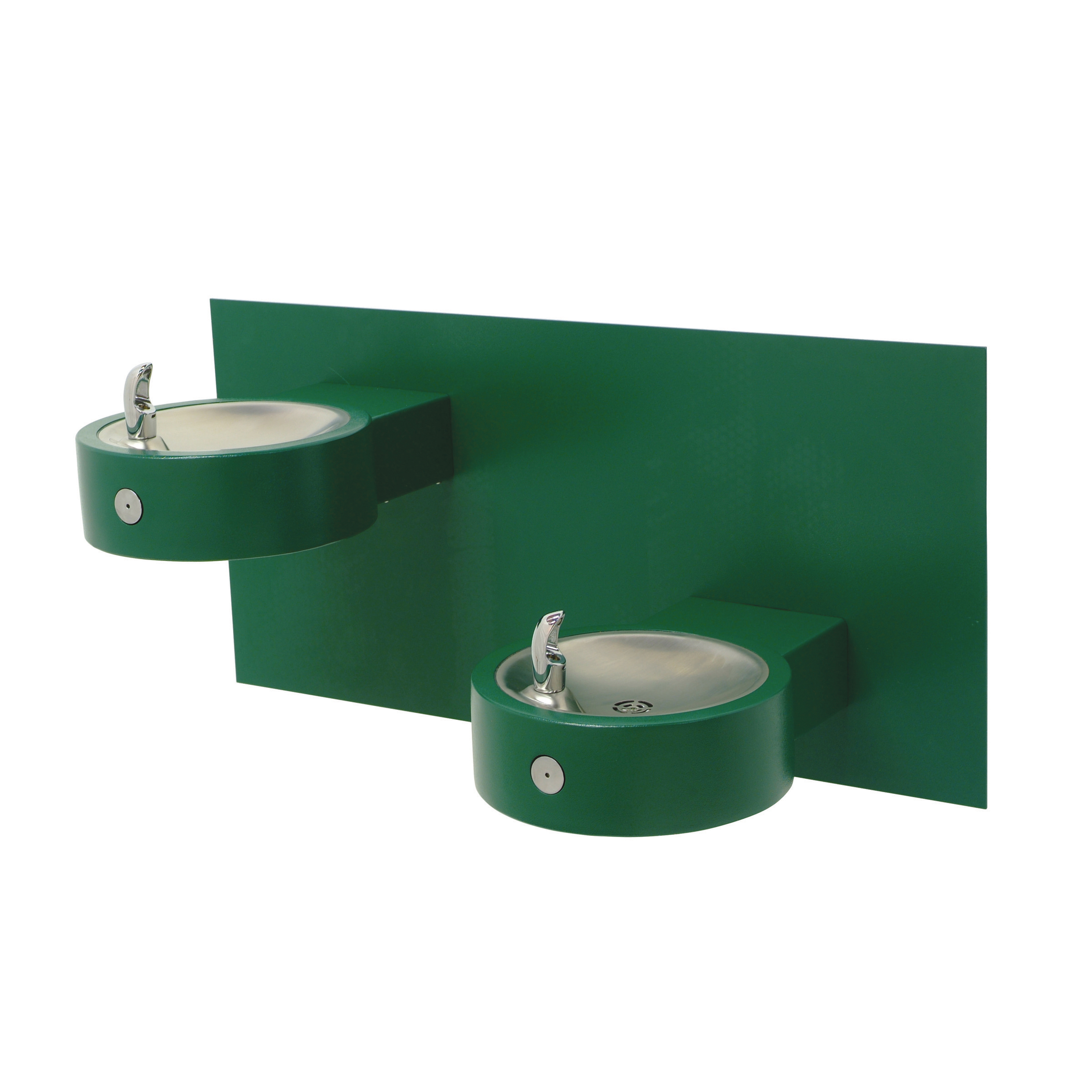 BiLevel Round Stainless Steel Wall Mounted Drinking Fountain GRD65BP6