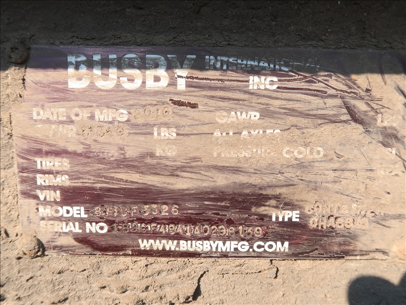 2010 BUSBY B11CF5326 QUAD/A CHASSIS TRAILER KENMORE HEAVY EQUIPMENT