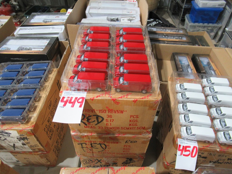 LOT, (3) CASES OF MODEL VANS (RED, 96 VANS TOTAL) PENJOY ONLINE