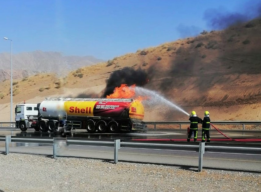 Fuel tanker catches fire on Muscat Expressway