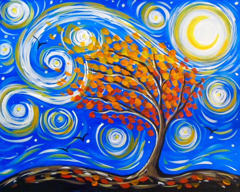 Starry Fall Painting Class Muse Ridge Hill