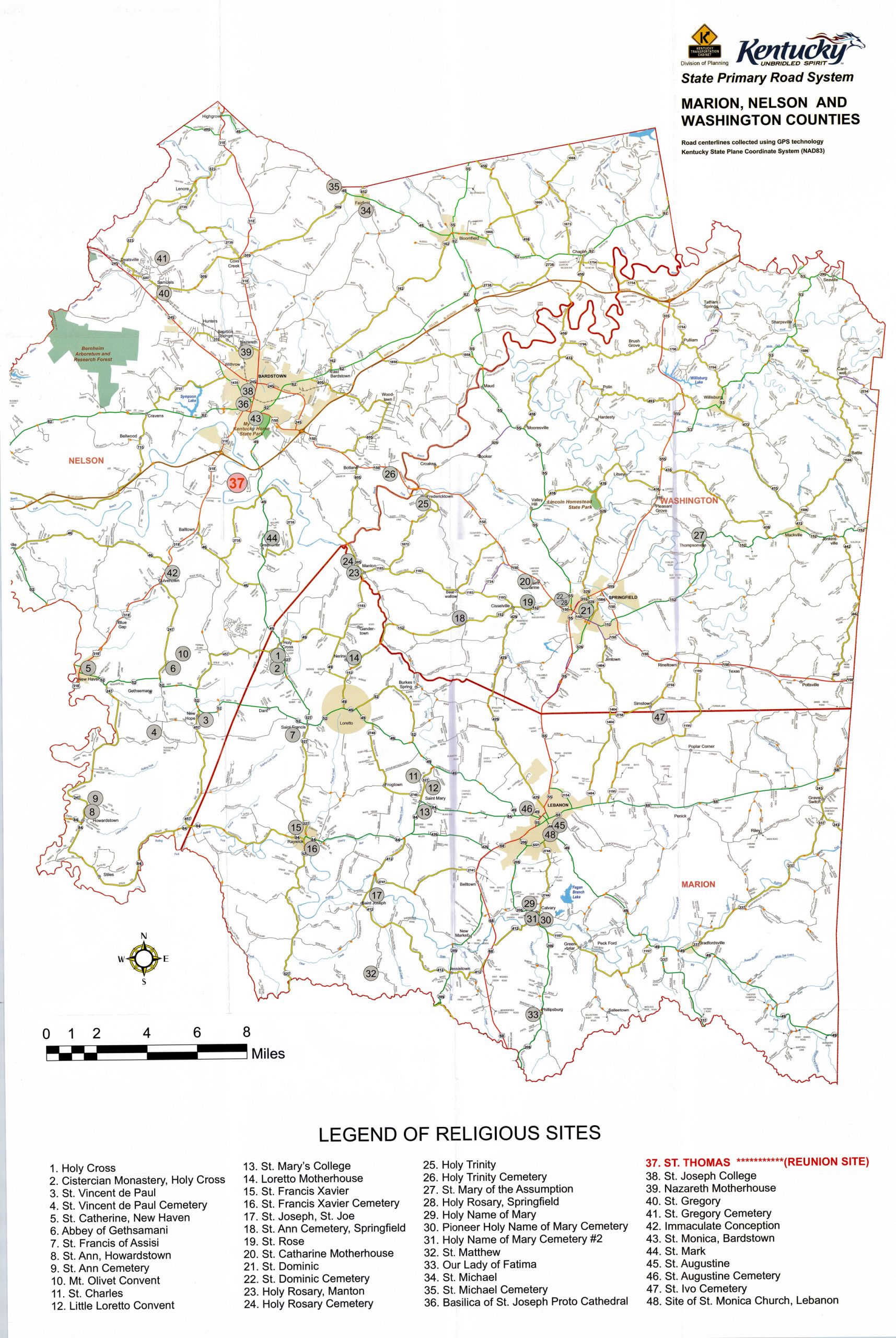 Kentucky Holy Land Map St. Joseph Catholic Community Heritage