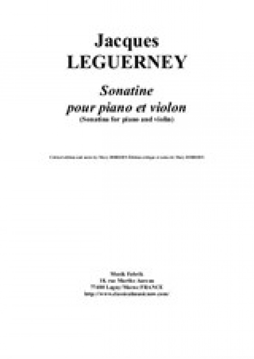 ソナチネ（ジャック・ルゲルネイ）（ヴァイオリン+ピアノ）【Sonatine】 ジャック・ルゲルネイ (Jacques Leguerney