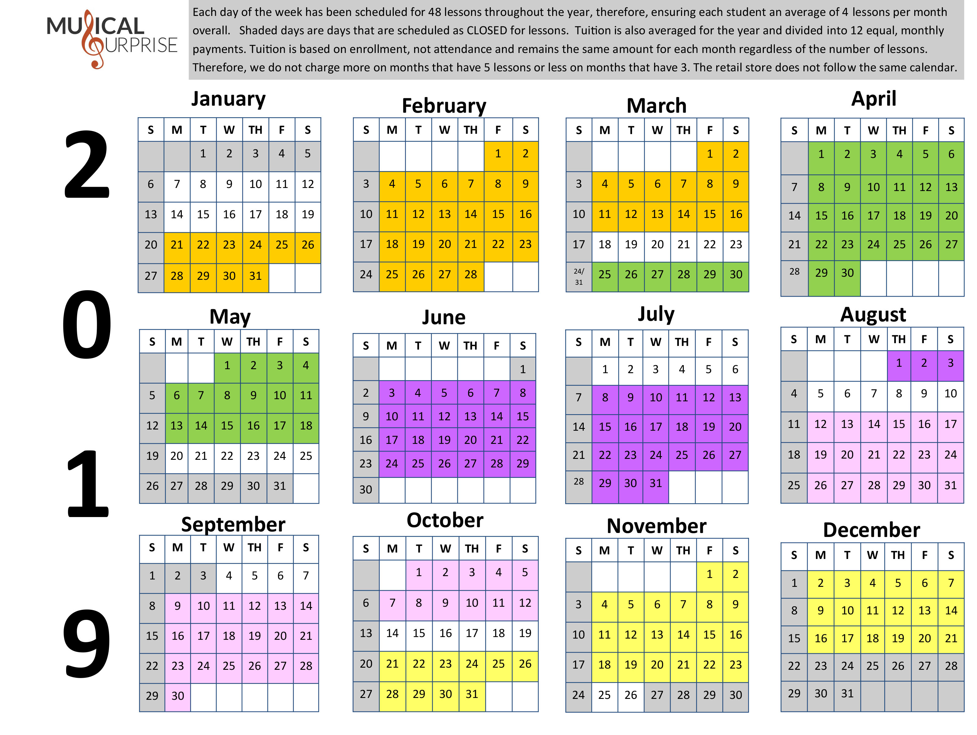 Studio Calendar Musical Surprise