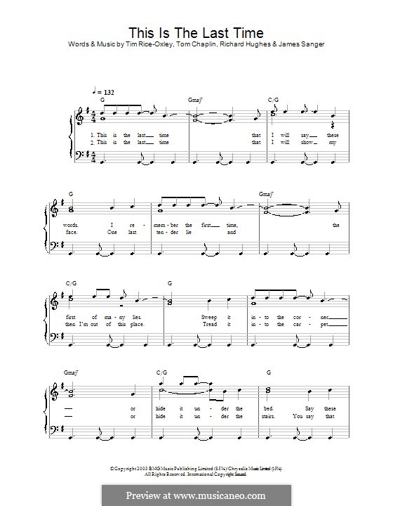 This Is the Last Time (Keane) by J. Sanger, R. Hughes, T. RiceOxley, T