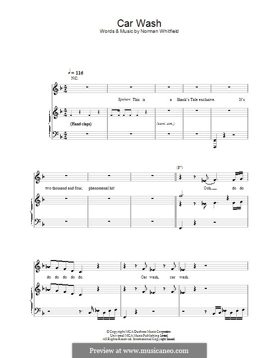 Car Wash (Rose Royce) by N.J. Whitfield sheet music on MusicaNeo