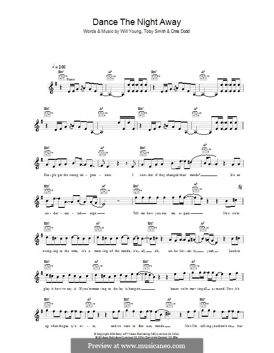 Dance the Night Away by W.A. Young, C. Dodd, T. Smith on MusicaNeo