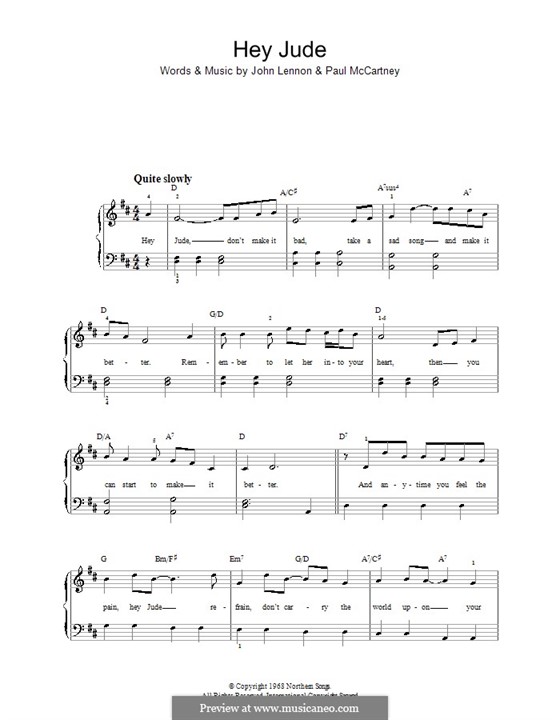 Hey Jude (The Beatles) by J. Lennon, P. McCartney on MusicaNeo