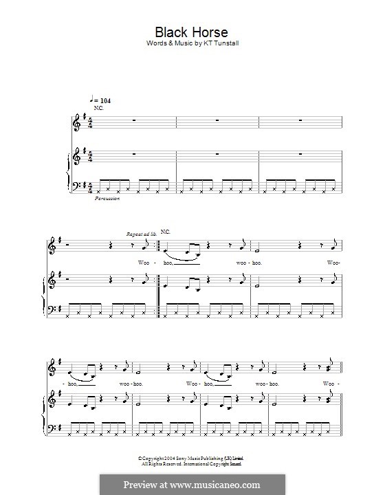 Black Horse and the Cherry Tree by KT Tunstall sheet music on MusicaNeo