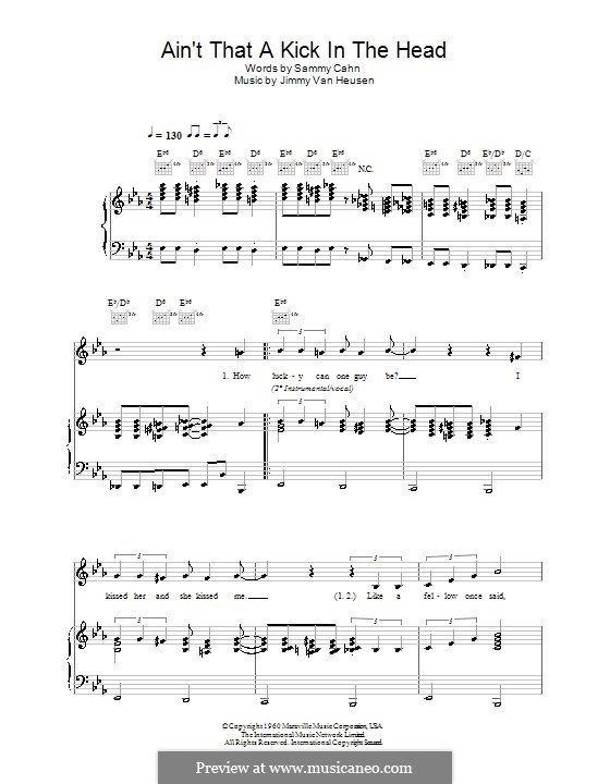 √1000以上 ain't that a kick in the head sheet music pdf 122211