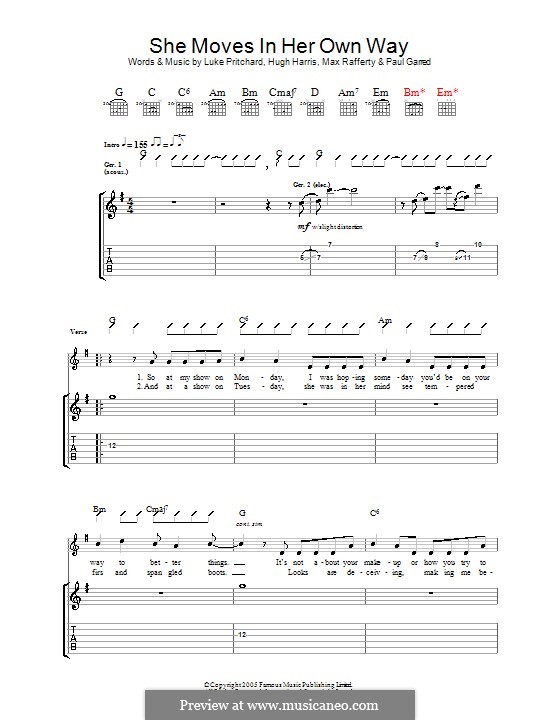 She Moves in Her Own Way (The Kooks) by H. Harris, L