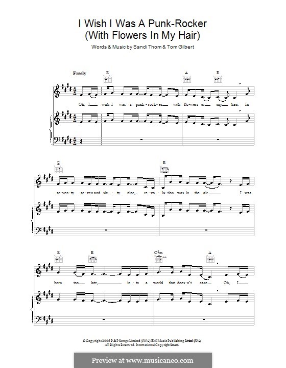 I Wish I Was a Punk Rocker (With Flowers in My Hair) by T. Gilbert on