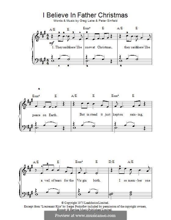 I Believe in Father Christmas (Emerson, Lake & Palmer) by G. Lake on