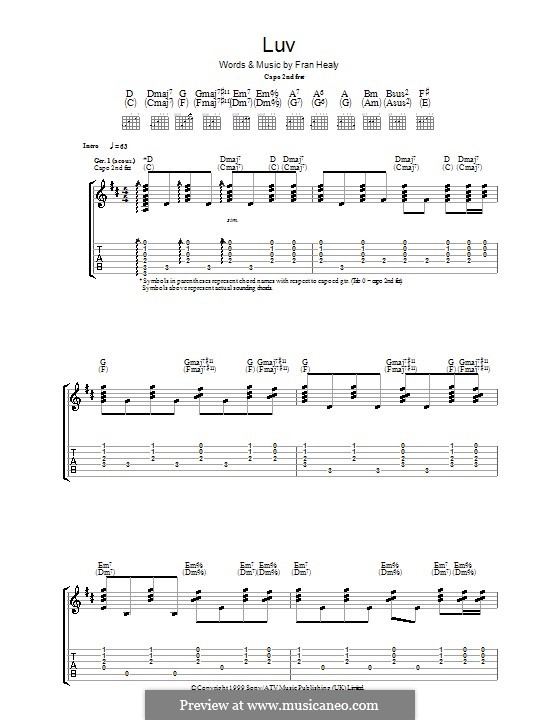 Luv (Travis) by A. Seymour, F. Healy sheet music on MusicaNeo