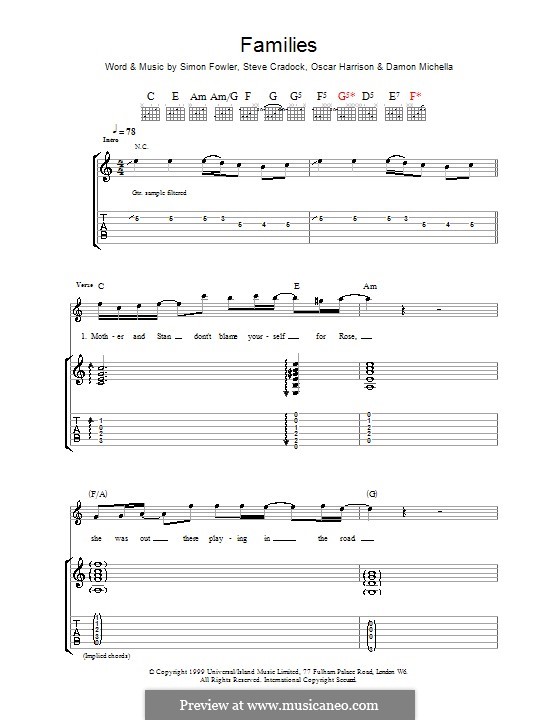 Families (Ocean Colour Scene) by D. Minchella, O. Harrison, S. Fowler