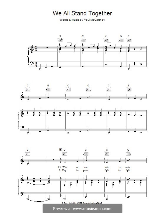 We All Stand Together by P. McCartney sheet music on MusicaNeo