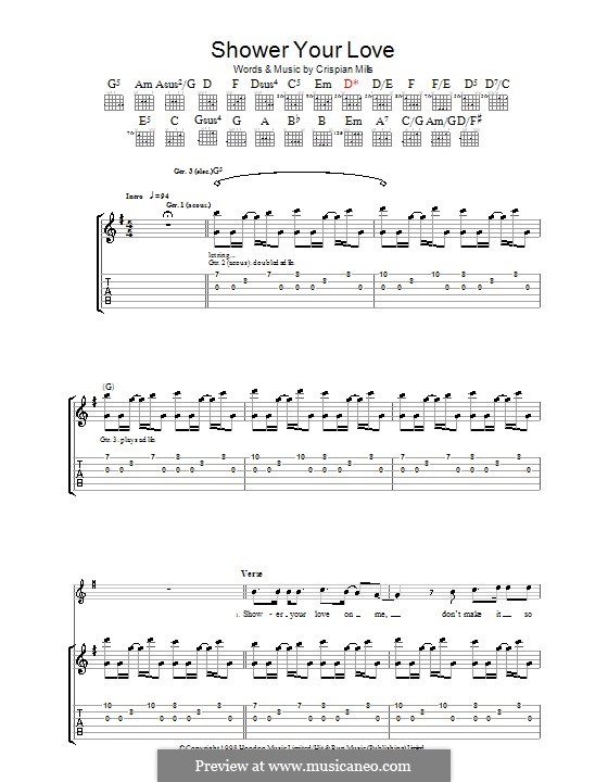 Shower Your Love (Kula Shaker) by C. Mills sheet music on MusicaNeo