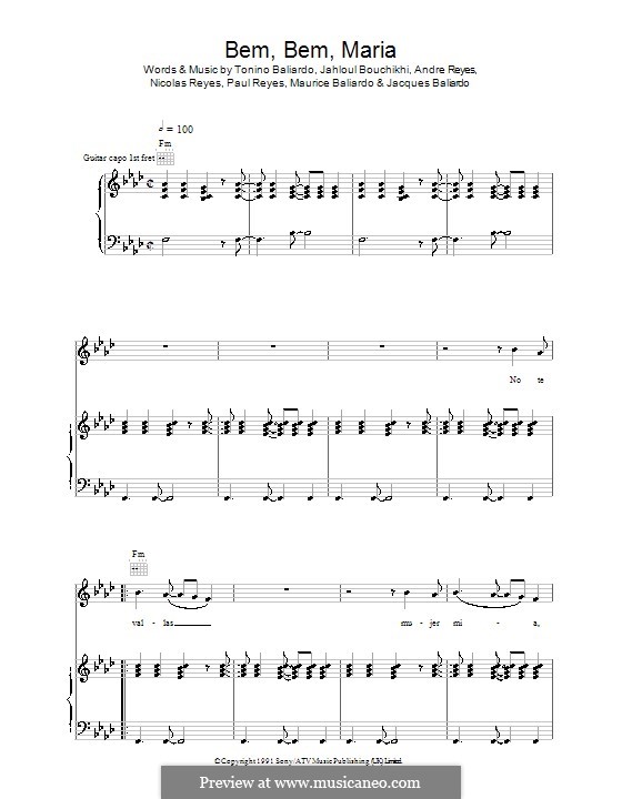 Bem Bem Maria (Gipsy Kings) by A. Reyes, J. Baliardo, J. Bouchikhi, M