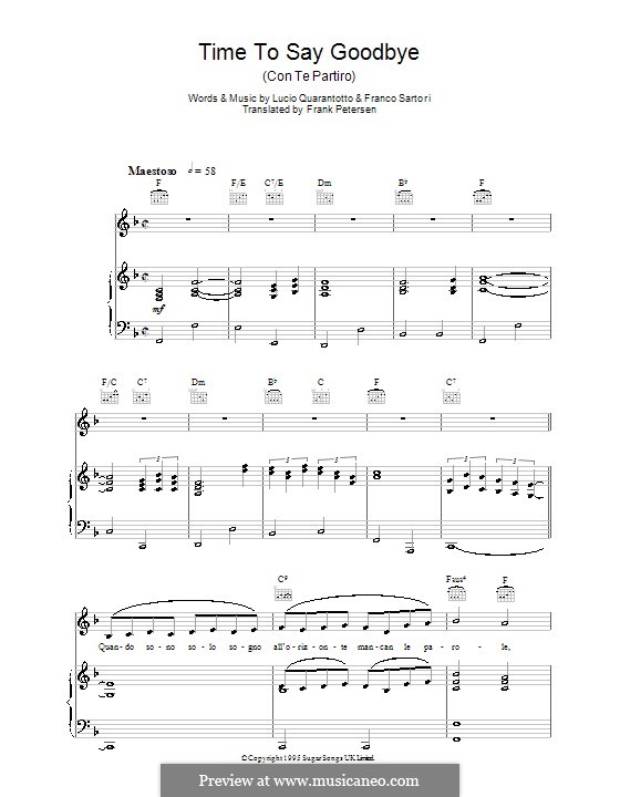 Time to Say Goodbye (Con te partirò) by F. Sartori on MusicaNeo