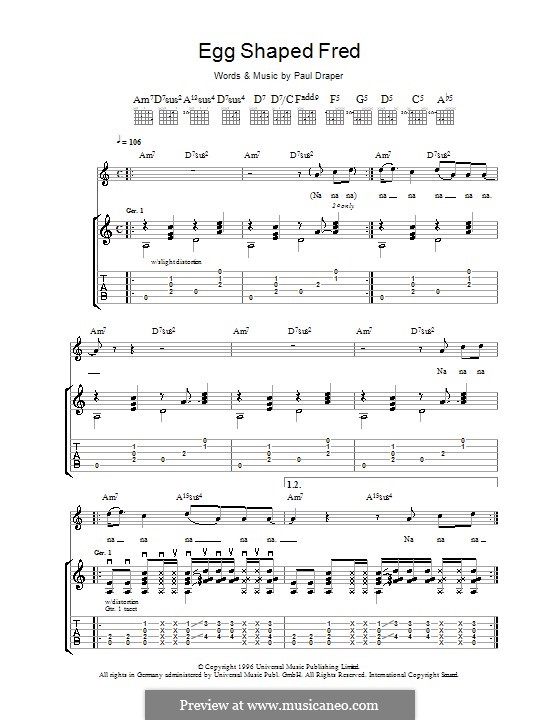 Egg Shaped Fred (Mansun) by P. Draper sheet music on MusicaNeo