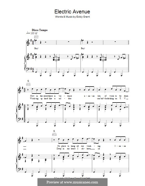 Electric Avenue by E. Grant sheet music on MusicaNeo