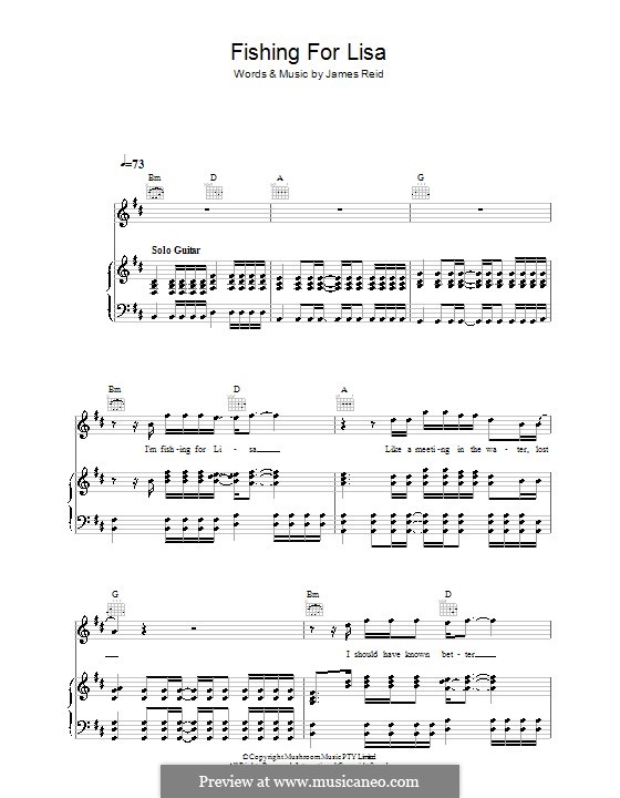 Fishing for Lisa (The Feelers) by J. Reid sheet music on MusicaNeo