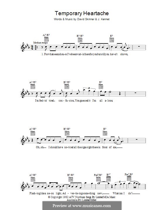 Temporary Heartache (Swanee) by D. Skinner, J. on MusicaNeo