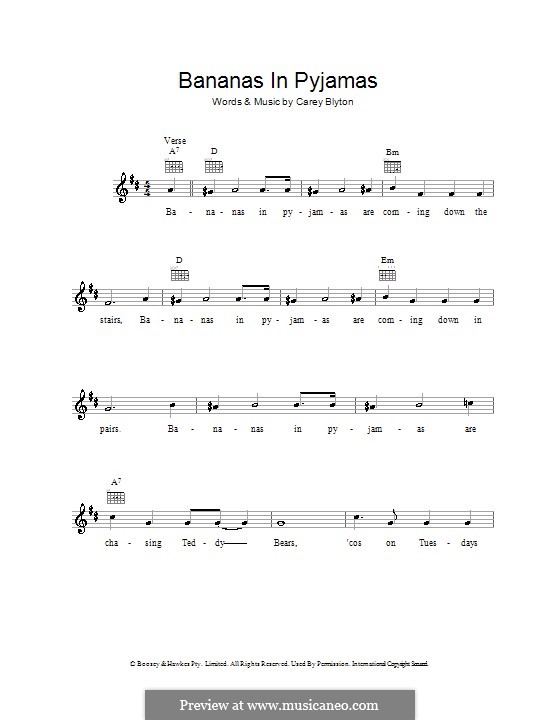 Bananas In Pyjamas Theme Tune Lyrics Theme Image