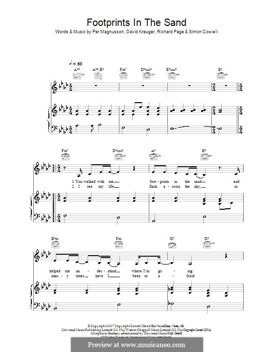 Footprints in the Sand (Leona Lewis) by D. Kreuger, P. Magnusson, R