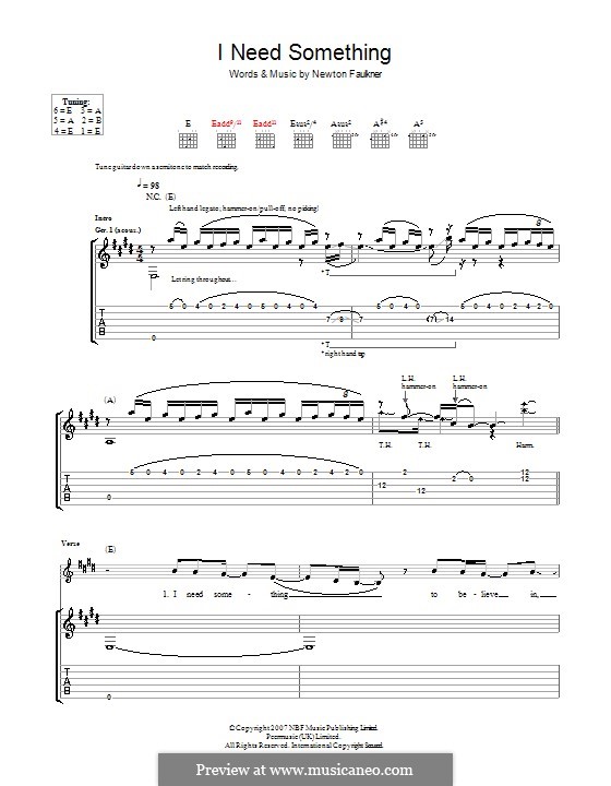I Need Something by N. Faulkner sheet music on MusicaNeo