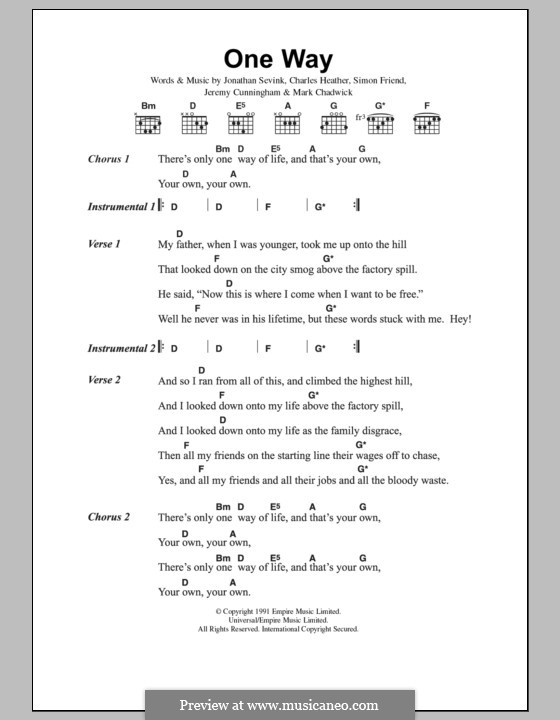One Way (The Levellers) by C. Heather, J. Cunningham, J. Sevink, M