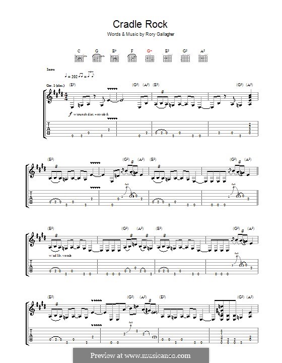 Cradle Rock by R. Gallagher sheet music on MusicaNeo