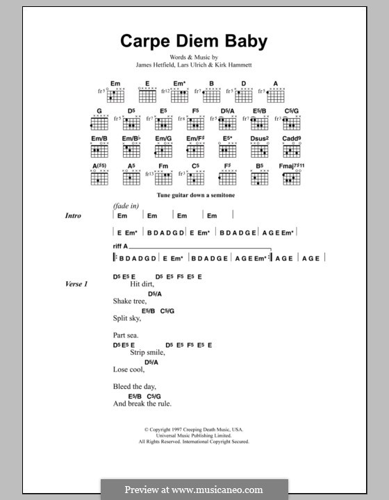 Carpe Diem Baby (Metallica) by J. Hetfield, K. Hammett, L. Ulrich on