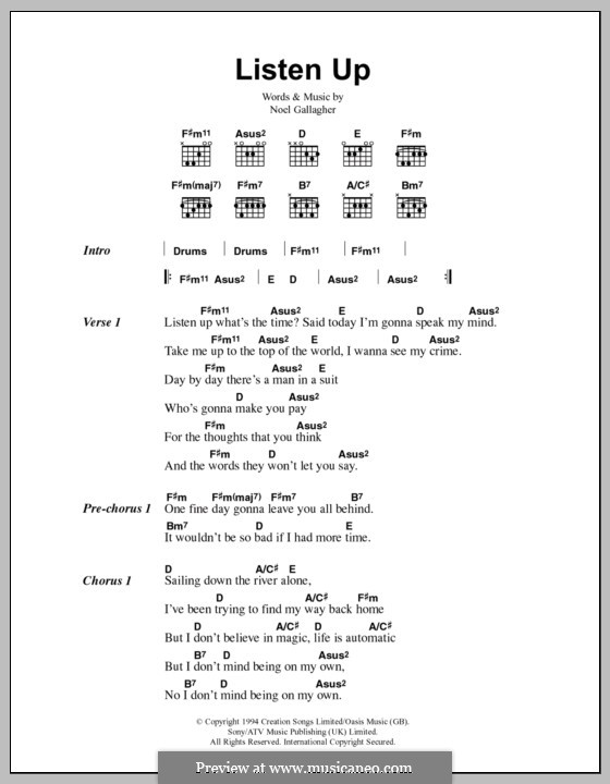 Oasis Half The World Away Chords Sheet and Chords Collection