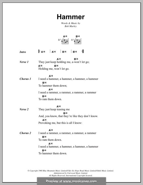 Hammer by B. Marley sheet music on MusicaNeo