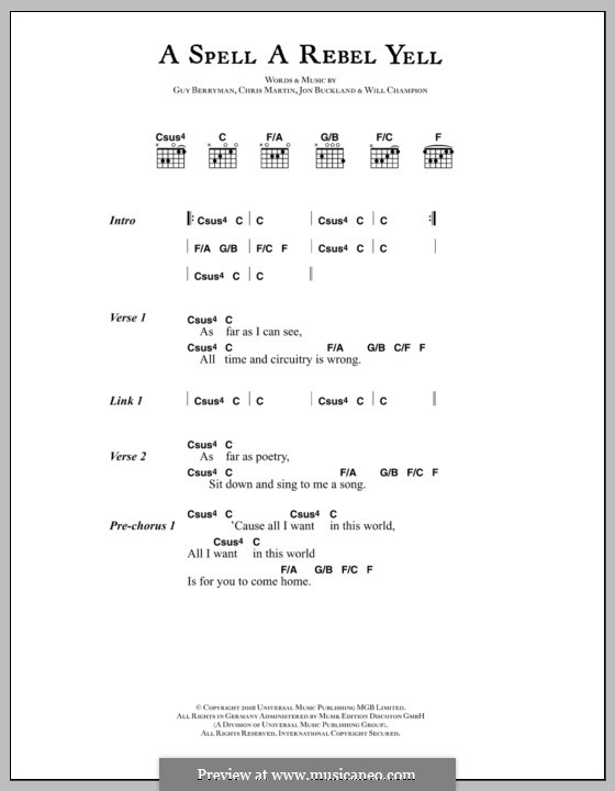 A Spell a Rebel Yell (Coldplay) by C. Martin, G. Berryman, J. Buckland