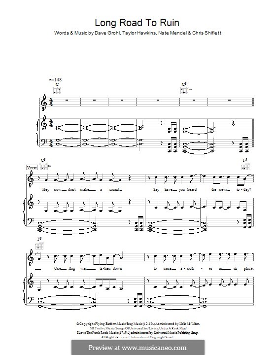 Long Road to Ruin (Foo Fighters) by C. Shiflett, D. Grohl, N. Mendel, T