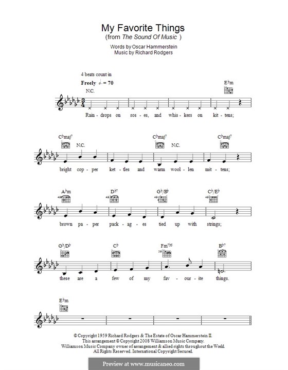 My Favorite Things (from The Sound of Music) by R. Rodgers on MusicaNeo