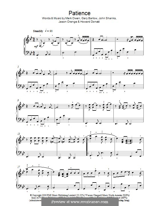 Patience (Take That) by G. Barlow, H. Donald, J. Orange, J.M. Shanks, M