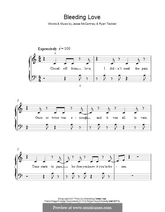 Bleeding Love (Leona Lewis) by J. McCartney, R.B. Tedder on MusicaNeo