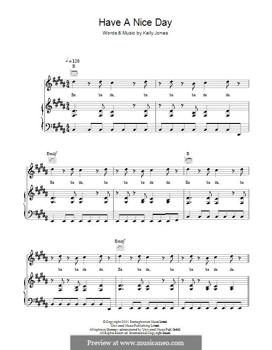 Have a Nice Day (Stereophonics) by K. Jones sheet music on MusicaNeo