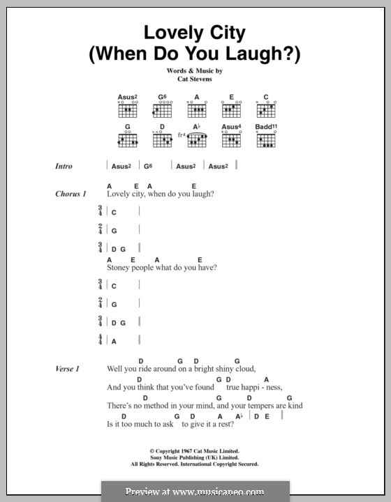 Lovely City (When Do You Laugh?) by C. Stevens sheet