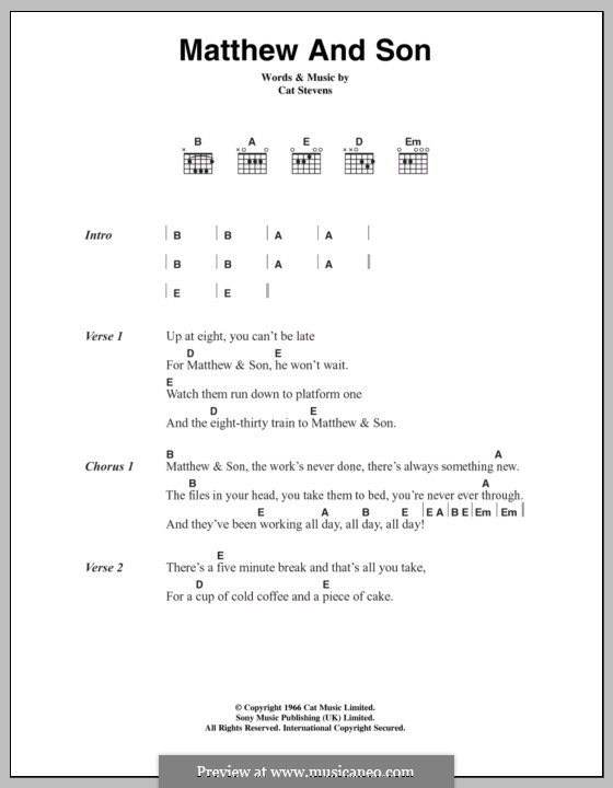 Matthew and Son by C. Stevens sheet music on MusicaNeo