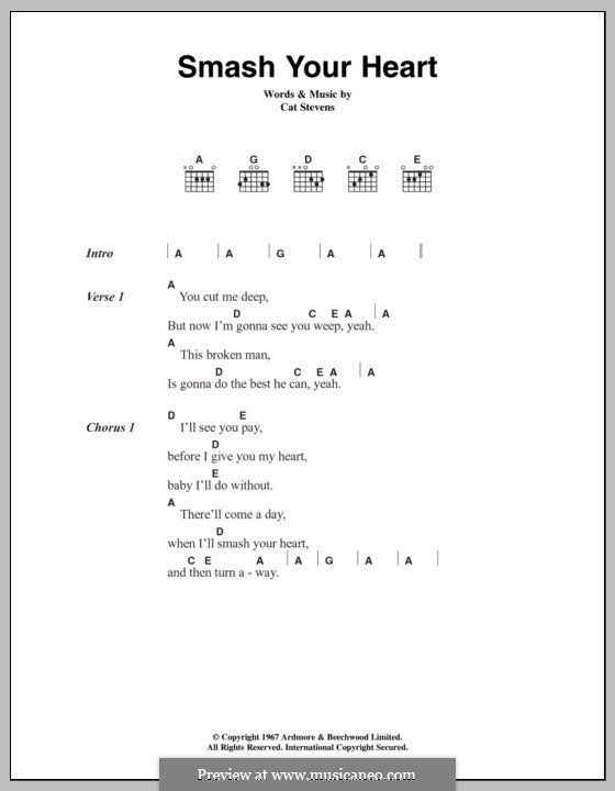 Smash Your Heart by C. Stevens sheet music on MusicaNeo
