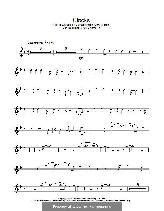Clocks (Coldplay) by C. Martin, G. Berryman, J. Buckland, W. Champion