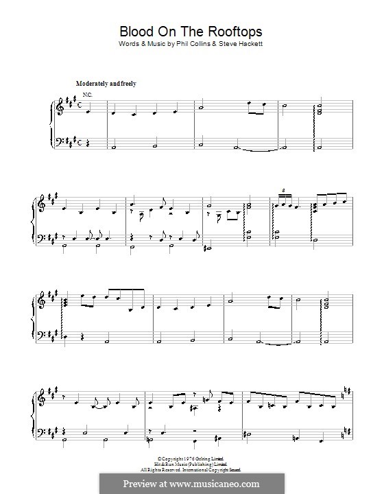 Blood on the Rooftops (Genesis) by P. Collins, S. Hackett on MusicaNeo