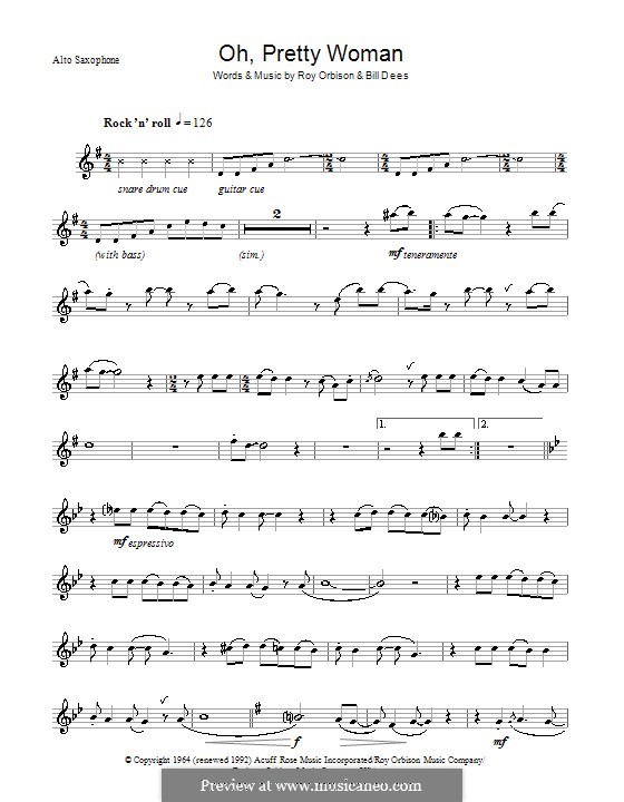 Oh, Pretty Woman by B. Dees, R. Orbison sheet music on MusicaNeo