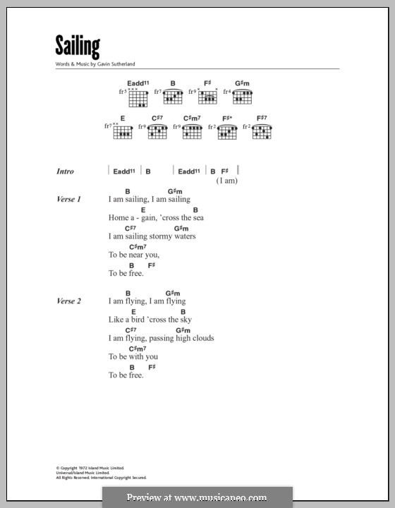 Sailing by G. Sutherland sheet music on MusicaNeo
