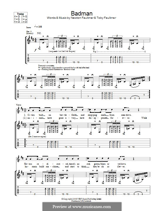 Badman by N. Faulkner, T. Faulkner sheet music on MusicaNeo