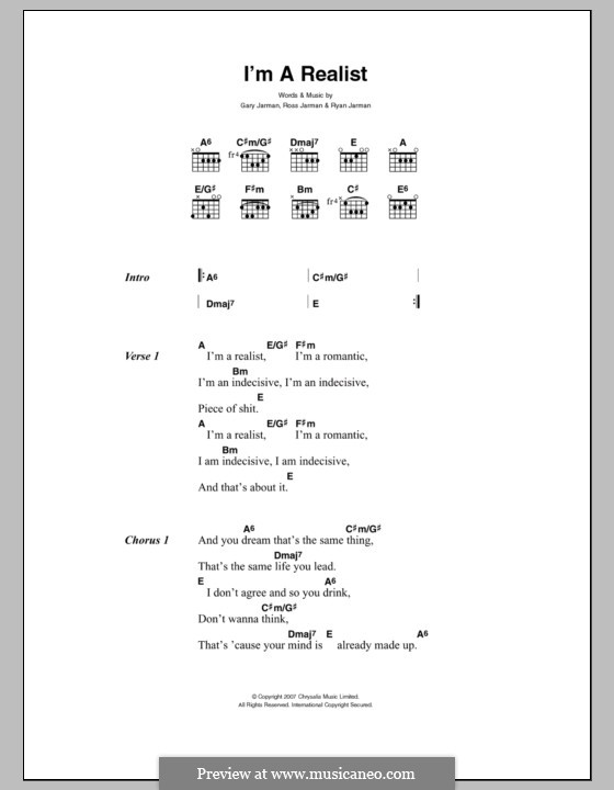 I'm a Realist (The Cribs) by G. Jarman, R. Jarman, R. Jarman on MusicaNeo